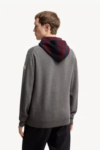 Moncler Striped Hood Wool & Cashmere Cardigan | Thumbnail 6