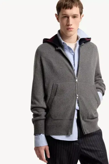 Moncler Striped Hood Wool & Cashmere Cardigan | Thumbnail 7