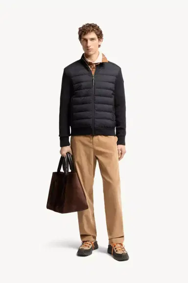 Moncler Wool & Cashmere Blend Padded Zip-up Cardigan | Thumbnail 3