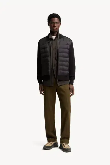 Moncler Wool & Cashmere Blend Padded Zip-up Cardigan | Thumbnail 3