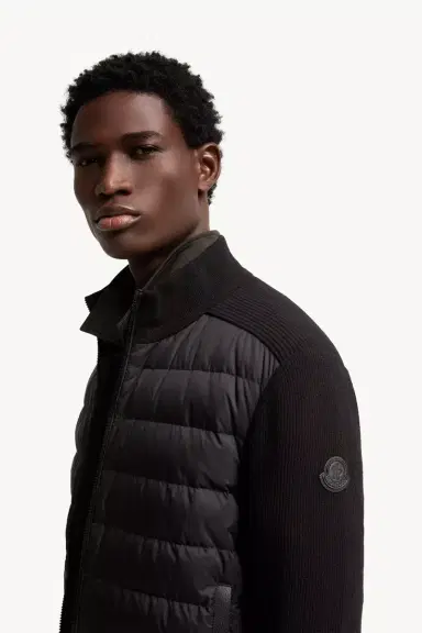 Moncler Wool & Cashmere Blend Padded Zip-up Cardigan | Thumbnail 4