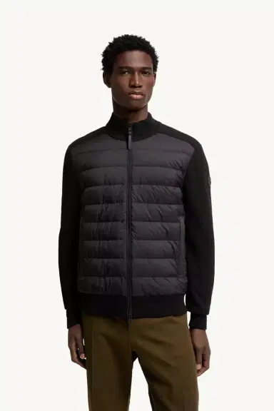 Moncler Wool & Cashmere Blend Padded Zip-up Cardigan | Thumbnail 6