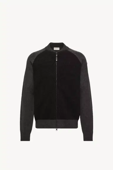 Moncler Bouclé Wool & Cashmere Blend Zip Cardigan | Thumbnail 2 Moncler Bouclé Wool & Cashmere Blend Zip Cardigan | Thumbnail 2