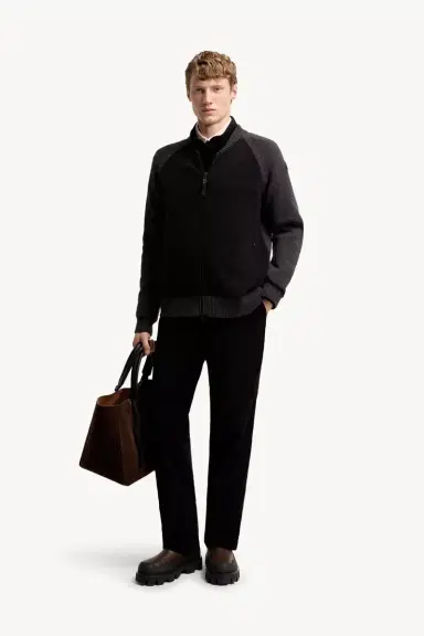 Moncler Bouclé Wool & Cashmere Blend Zip Cardigan | Thumbnail 3 Moncler Bouclé Wool & Cashmere Blend Zip Cardigan | Thumbnail 3