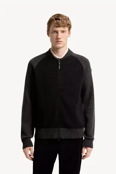 Moncler Bouclé Wool & Cashmere Blend Zip Cardigan | Thumbnail 5 Moncler Bouclé Wool & Cashmere Blend Zip Cardigan | Thumbnail 5