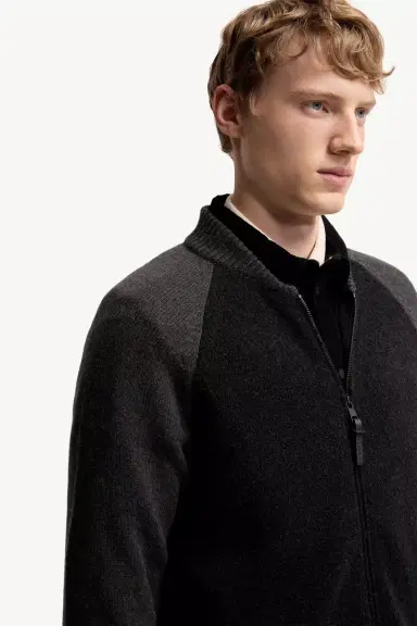 Moncler Bouclé Wool & Cashmere Blend Zip Cardigan | Thumbnail 7 Moncler Bouclé Wool & Cashmere Blend Zip Cardigan | Thumbnail 7