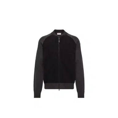 Moncler Bouclé Wool & Cashmere Blend Zip Cardigan | Thumbnail 1 Moncler Bouclé Wool & Cashmere Blend Zip Cardigan | Thumbnail 1