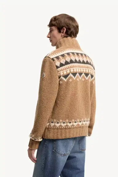 Moncler Geometric Bouclé Down Cardigan | Thumbnail 6 Moncler Geometric Bouclé Down Cardigan | Thumbnail 6