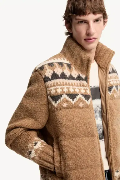 Moncler Geometric Bouclé Down Cardigan | Thumbnail 7 Moncler Geometric Bouclé Down Cardigan | Thumbnail 7