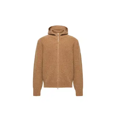 Moncler Bouclé Wool Blend Zip-up Hoodie | Thumbnail 1 Moncler Bouclé Wool Blend Zip-up Hoodie | Thumbnail 1
