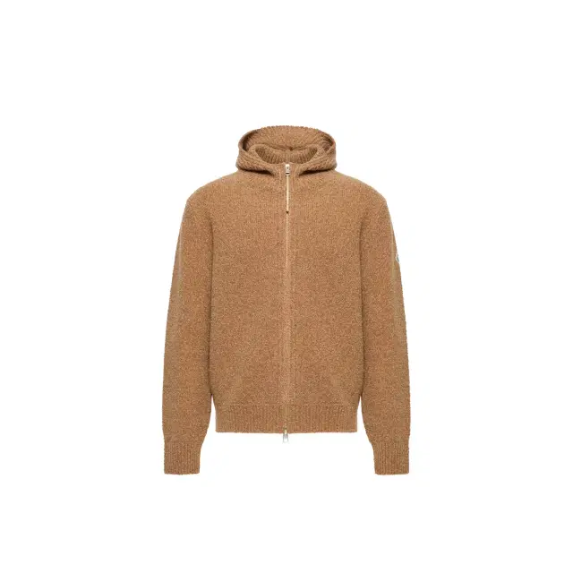 Moncler Bouclé Wool Blend Zip-up Hoodie