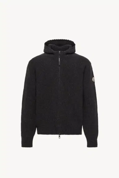 Moncler Bouclé Wool Blend Zip-up Hoodie | Thumbnail 2 Moncler Bouclé Wool Blend Zip-up Hoodie | Thumbnail 2