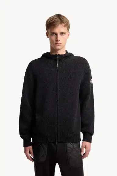 Moncler Bouclé Wool Blend Zip-up Hoodie | Thumbnail 5 Moncler Bouclé Wool Blend Zip-up Hoodie | Thumbnail 5