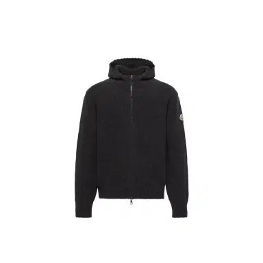 Moncler Bouclé Wool Blend Zip-up Hoodie | Thumbnail 1 Moncler Bouclé Wool Blend Zip-up Hoodie | Thumbnail 1