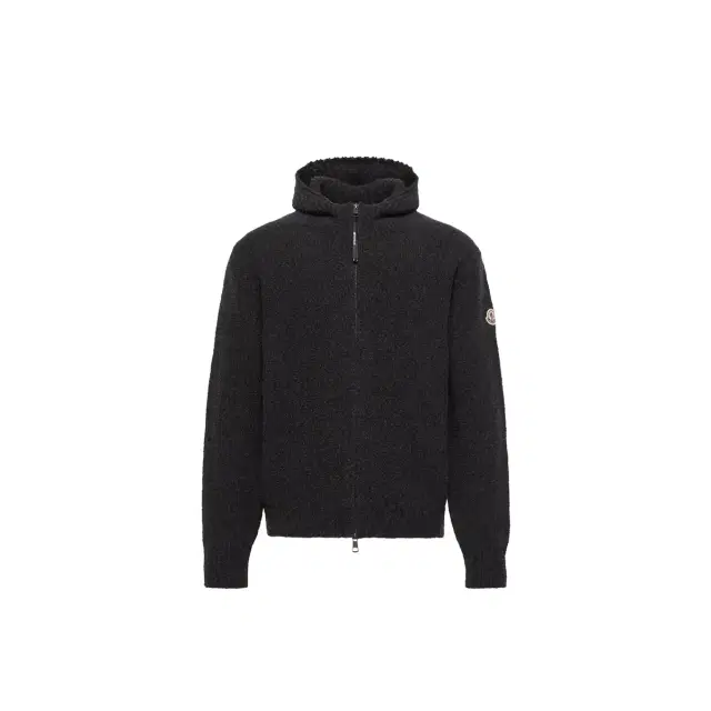 Moncler Bouclé Wool Blend Zip-up Hoodie