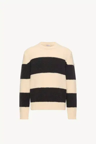 Moncler Striped Wool Blend Bouclé Sweater | Thumbnail 2 Moncler Striped Wool Blend Bouclé Sweater | Thumbnail 2