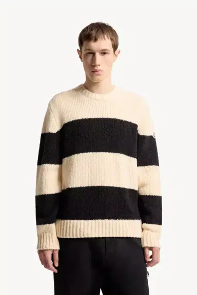 Moncler Striped Wool Blend Bouclé Sweater | Thumbnail 5 Moncler Striped Wool Blend Bouclé Sweater | Thumbnail 5