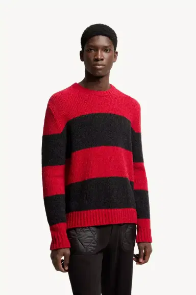 Moncler Striped Wool Blend Bouclé Sweater | Thumbnail 5 Moncler Striped Wool Blend Bouclé Sweater | Thumbnail 5