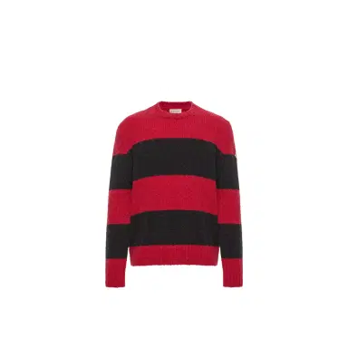 Moncler Striped Wool Blend Bouclé Sweater | Thumbnail 1 Moncler Striped Wool Blend Bouclé Sweater | Thumbnail 1
