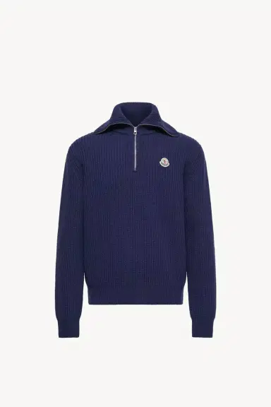 Moncler Logo Rib Wool Turtleneck | Thumbnail 2 Moncler Logo Rib Wool Turtleneck | Thumbnail 2