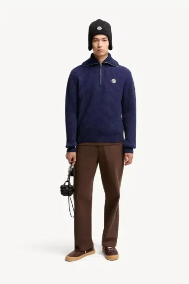Moncler Logo Rib Wool Turtleneck | Thumbnail 3 Moncler Logo Rib Wool Turtleneck | Thumbnail 3