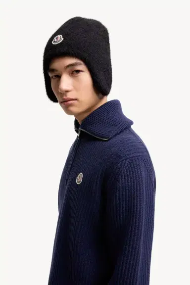 Moncler Logo Rib Wool Turtleneck | Thumbnail 4 Moncler Logo Rib Wool Turtleneck | Thumbnail 4
