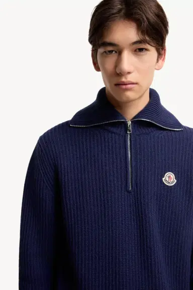 Moncler Logo Rib Wool Turtleneck | Thumbnail 7 Moncler Logo Rib Wool Turtleneck | Thumbnail 7