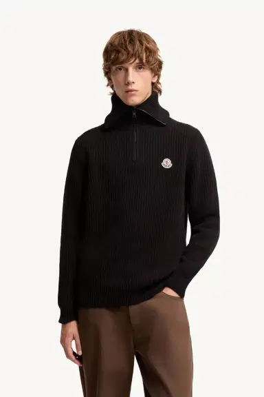 Moncler Logo Rib Wool Turtleneck | Thumbnail 5