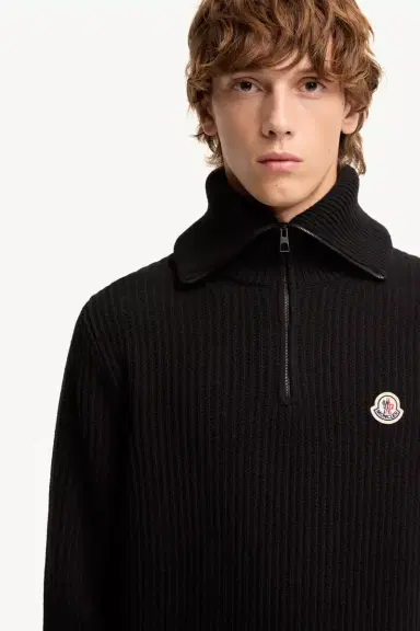 Moncler Logo Rib Wool Turtleneck | Thumbnail 7