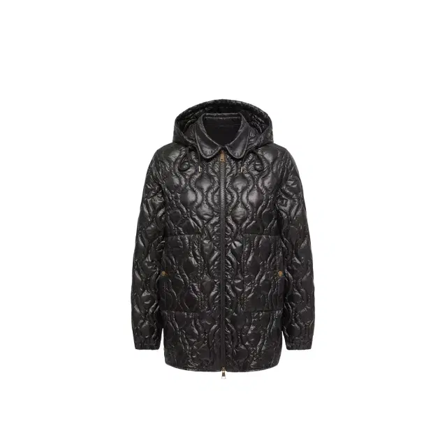 Moncler Balette Geometric Quilted Mid-length Down Jacket