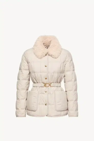 Moncler Cygnes Belted Short Down Jacket | Thumbnail 2