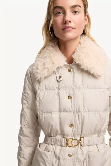 Moncler Cygnes Belted Short Down Jacket | Thumbnail 8