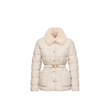 Moncler Cygnes Belted Short Down Jacket | Thumbnail 1