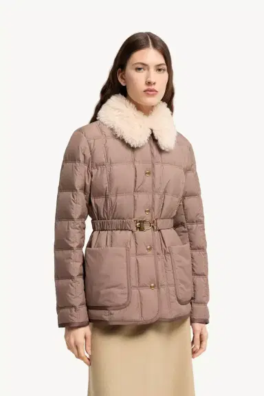 Moncler Cygnes Belted Short Down Jacket | Thumbnail 5