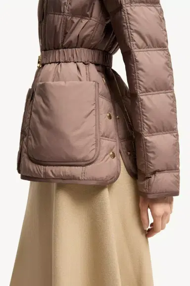 Moncler Cygnes Belted Short Down Jacket | Thumbnail 7