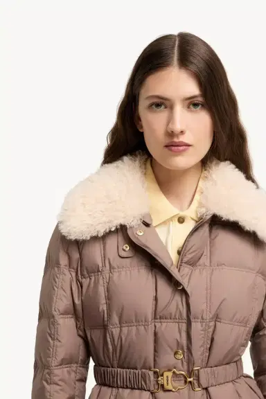 Moncler Cygnes Belted Short Down Jacket | Thumbnail 8