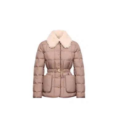 Moncler Cygnes Belted Short Down Jacket | Thumbnail 1