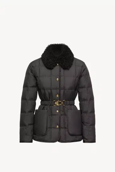 Moncler Cygnes Belted Short Down Jacket | Thumbnail 2