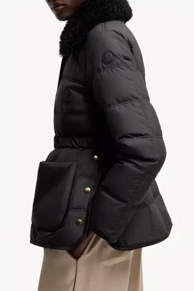 Moncler Cygnes Belted Short Down Jacket | Thumbnail 7