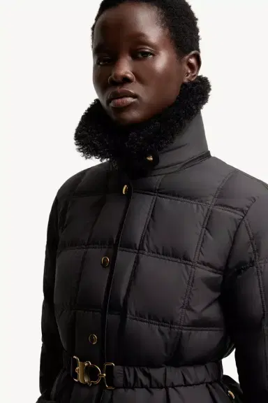 Moncler Cygnes Belted Short Down Jacket | Thumbnail 8
