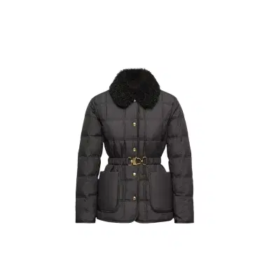 Moncler Cygnes Belted Short Down Jacket | Thumbnail 1