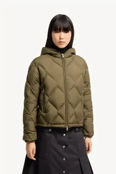 Moncler Arvouinne Hooded Triangle-quilted Short Down Jacket | Thumbnail 5 Moncler Arvouinne Hooded Triangle-quilted Short Down Jacket | Thumbnail 5