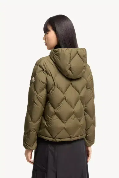 Moncler Arvouinne Hooded Triangle-quilted Short Down Jacket | Thumbnail 6 Moncler Arvouinne Hooded Triangle-quilted Short Down Jacket | Thumbnail 6