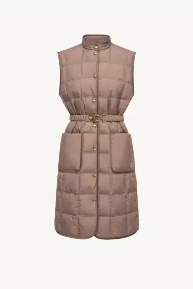 Moncler Cygnette Square Quilted Long Down Vest | Thumbnail 2