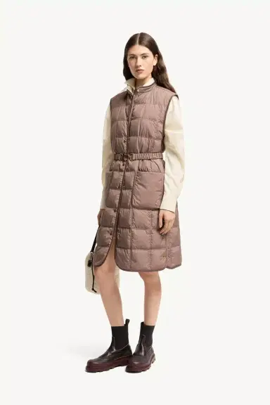Moncler Cygnette Square Quilted Long Down Vest | Thumbnail 3