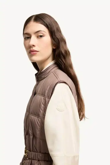 Moncler Cygnette Square Quilted Long Down Vest | Thumbnail 4