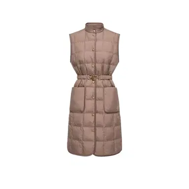 Moncler Cygnette Square Quilted Long Down Vest | Thumbnail 1