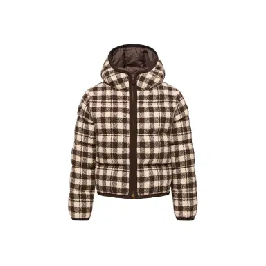 Moncler Abstraction Hooded Wool Blend Short Down Jacket | Thumbnail 1