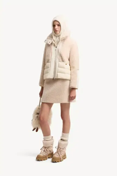 Moncler Glorieux Hooded Teddy Short Down Jacket | Thumbnail 3 Moncler Glorieux Hooded Teddy Short Down Jacket | Thumbnail 3