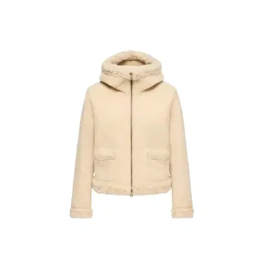 Moncler Leuctre Hooded Shearling Short Down Jacket | Thumbnail 1